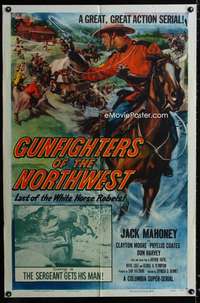 y644 GUNFIGHTERS OF THE NORTHWEST Chap 10 one-sheet movie poster '54 serial!