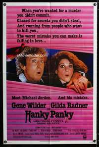 y640 HANKY PANKY one-sheet movie poster '82 Gene Wilder, Gilda Radner