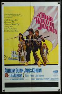 y635 HIGH WIND IN JAMAICA one-sheet movie poster '65 Anthony Quinn, Coburn