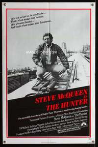 y626 HUNTER one-sheet movie poster '80 bounty hunter Steve McQueen!