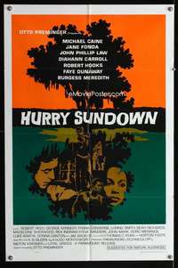 y625 HURRY SUNDOWN one-sheet movie poster '67 Michael Caine, Jane Fonda