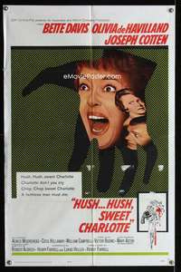 y624 HUSH HUSH SWEET CHARLOTTE one-sheet movie poster '65 Bette Davis