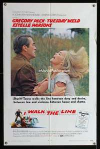 y618 I WALK THE LINE one-sheet movie poster '70 Gregory Peck, Tuesday Weld