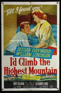 y615 I'D CLIMB THE HIGHEST MOUNTAIN one-sheet movie poster '51 Hayward