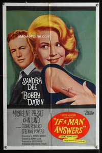 y613 IF A MAN ANSWERS one-sheet movie poster '62 Sandra Dee, Bobby Darin
