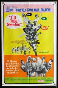 y610 I'LL TAKE SWEDEN one-sheet movie poster '65 Bob Hope, Tuesday Weld