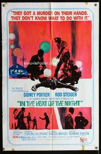 y603 IN THE HEAT OF THE NIGHT one-sheet movie poster '67 Sidney Poitier