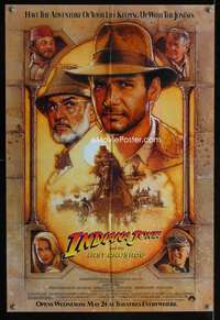 y599 INDIANA JONES & THE LAST CRUSADE advance one-sheet movie poster '89 Ford