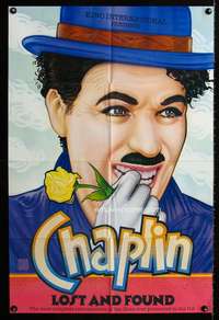 y810 CHAPLIN LOST & FOUND one-sheet movie poster '84 Charlie by Page!
