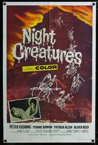 y436 NIGHT CREATURES one-sheet movie poster '62 Hammer, Peter Cushing