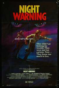 y427 BUTCHER, BAKER, NIGHTMARE MAKER 1sh '82 William Asher, creepy horror art, Night Warning!