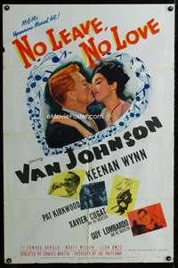 y421 NO LEAVE NO LOVE one-sheet movie poster '46 Van Johnson, Hirschfeld