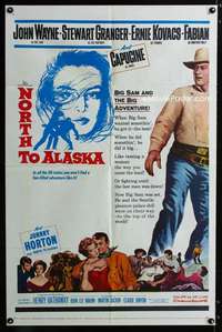 y414 NORTH TO ALASKA one-sheet movie poster '60 John Wayne, Capucine