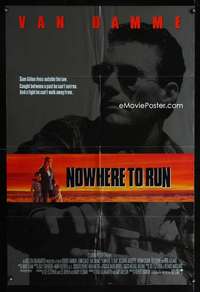 y410 NOWHERE TO RUN one-sheet movie poster '93 Jean-Claude Van Damme
