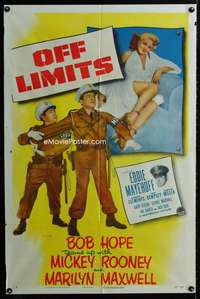 y407 OFF LIMITS one-sheet movie poster '53 Bob Hope, Marilyn Maxwell