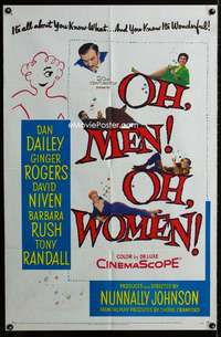 y406 OH MEN OH WOMEN one-sheet movie poster '57 Dan Dailey, Ginger Rogers