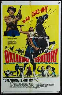 y404 OKLAHOMA TERRITORY one-sheet movie poster '60 Native Americans!