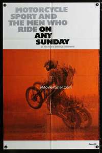 y400 ON ANY SUNDAY one-sheet movie poster '71 Steve McQueen, motorcycles!