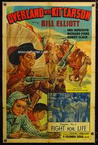 y386 OVERLAND WITH KIT CARSON Chap 3 one-sheet movie poster R51 Bill Elliot