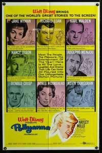 y368 POLLYANNA one-sheet movie poster '60 Hayley Mills, Jane Wyman
