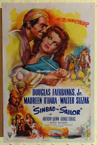 y281 SINBAD THE SAILOR one-sheet movie poster '46 Douglas Fairbanks Jr