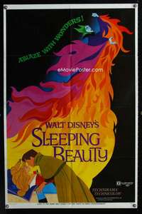 y273 SLEEPING BEAUTY one-sheet movie poster R70 Disney classic!