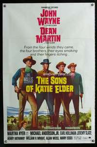 y247 SONS OF KATIE ELDER one-sheet movie poster '65 John Wayne, Martin