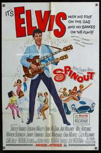 y237 SPINOUT one-sheet movie poster '66 Elvis Presley, rock 'n' roll!