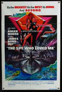 y229 SPY WHO LOVED ME one-sheet movie poster '77 James Bond by Bob Peak!