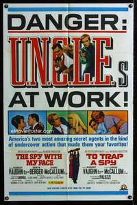 y116 TO TRAP A SPY/SPY WITH MY FACE one-sheet movie poster '66 UNCLE!