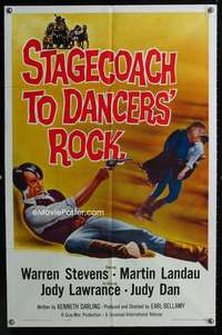 y226 STAGECOACH TO DANCERS' ROCK one-sheet movie poster '62 Martin Landau