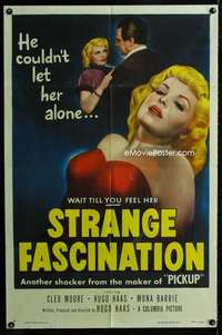y200 STRANGE FASCINATION one-sheet movie poster '52 bad girl Cleo Moore!