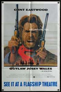 y387 OUTLAW JOSEY WALES subway advance one-sheet movie poster '76 Eastwood
