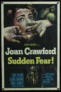 y192 SUDDEN FEAR one-sheet movie poster '52 Joan Crawford, Jack Palance