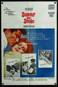 y190 SUMMER & SMOKE one-sheet movie poster '61 Harvey, Geraldine Page