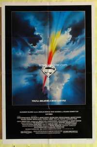 y184 SUPERMAN one-sheet movie poster '78 Bob Peak shield style artwork!