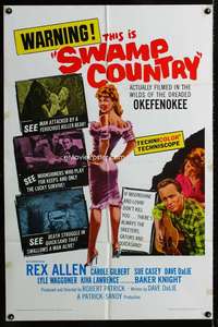 y183 SWAMP COUNTRY one-sheet movie poster '66 moonshine lovin' skeeters!