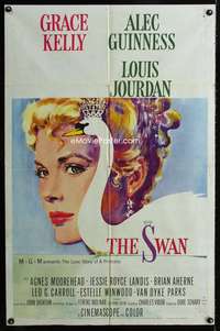 y182 SWAN one-sheet movie poster '56 artwork of Grace Kelly by Monet!