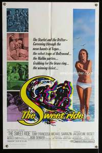 y178 SWEET RIDE one-sheet movie poster '68 1st Jacqueline Bisset, surfing!