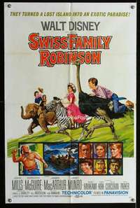 y172 SWISS FAMILY ROBINSON one-sheet movie poster R69 Disney classic!