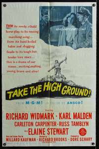 y166 TAKE THE HIGH GROUND one-sheet movie poster '53 Richard Widmark, Malden