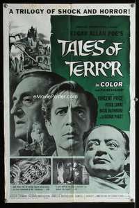 y163 TALES OF TERROR one-sheet movie poster '62 Peter Lorre, Vincent Price