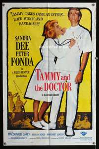 y159 TAMMY & THE DOCTOR one-sheet movie poster '63 Sandra Dee, Fonda