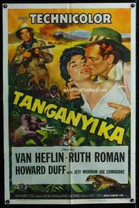 y158 TANGANYIKA one-sheet movie poster '54 Van Heflin, Ruth Roman, Africa!