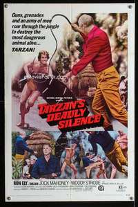 y153 TARZAN'S DEADLY SILENCE one-sheet movie poster '70 Ron Ely, Mahoney