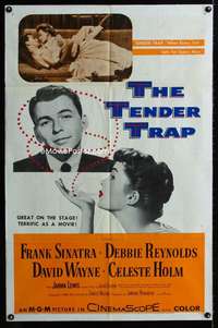 y140 TENDER TRAP one-sheet movie poster '55 Frank Sinatra, Debbie Reynolds