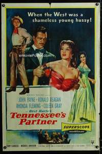 y139 TENNESSEE'S PARTNER one-sheet movie poster '55 Ronald Reagan, Fleming