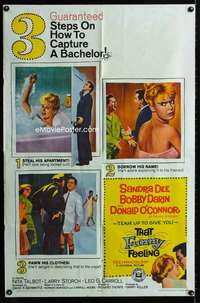y138 THAT FUNNY FEELING one-sheet movie poster '65 naked Sandra Dee in tub!