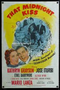 y137 THAT MIDNIGHT KISS one-sheet movie poster '49 Kathryn Grayson, Iturbi