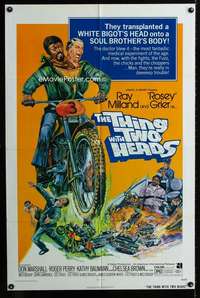 y132 THING WITH TWO HEADS one-sheet movie poster '72 wild wacky image!